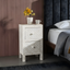 Ivory White Bone Inlay Bedside Table with 2 Drawers