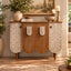 Rajwada Wave Shape Wooden Carving Storage Cabinet with Door