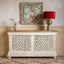 Rangriti Hand Carved Wooden Sideboard – Handcrafted Rajasthani Jali Cabinet