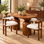 Darbar Wood Round Table with 4 Matching Chairs Dining Set