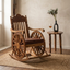 Tajliving Hand-Carved Solid Teak Wood Rocking Chair – Natural Finish