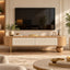 Jhrokha Solid Wood TV Unit – Natural Wooden TV Console