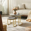 Mehraan Bone Inlay Round Coffee Tables – Set of 2