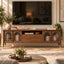 Phulkari Solid Wood Tv Unit In Brown Finish