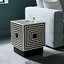 Kesari Geometric Bone Inlay Cube Side Table for Living Room
