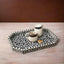 Rajdhara Handcrafted Black & White Bone Inlay Tray - Floral Finish