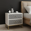 Modern Black & White Bone Inlay Bedside Table with 2 Drawers