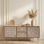 Charbagh Floral Inlay Sideboard – Handcrafted Wooden Storage Cabinet