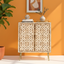 Bone inlay 2 Door Cabinet with Geometric Pattern