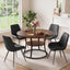 Round Dining Table Set for 4, Kitchen Table with 4 Upholstered Chairs