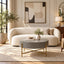 Black Bone Inlay Coffee Table with Optical Pattern & Gold Powder-Coated Stand