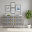 Optical Bone Inlay Chest of 9 Drawers with Metal Handles