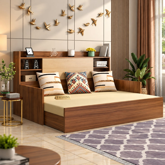 Teak Wood CloudLuxe 3-in-1 Sofa Cum Bed With Box Storage Main Image