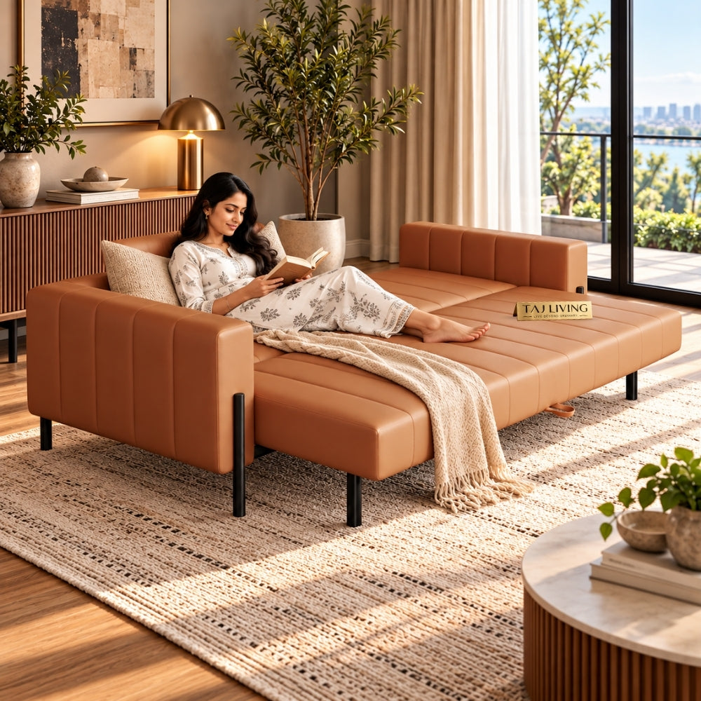 Luxury Style Leather Sofa Cum Bed
