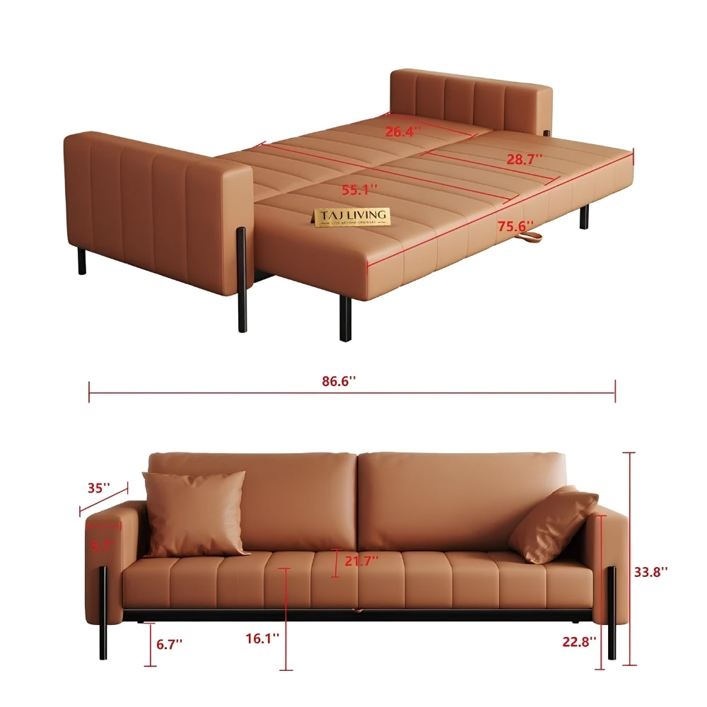 Luxury Style Leather Sofa Cum Bed