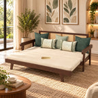 Signature Day Bed with Hand-Framed Backrest and Extendable Lounge