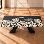 Blossom Inlay Dining Table – Handcrafted 6 Seater Bone Inlay Dining Table