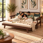 Signature Day Bed with Hand-Framed Backrest and Extendable Lounge