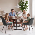 Round Dining Table Set for 4, Kitchen Table with 4 Upholstered Chairs