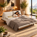 Naysa Sheesham Wood Sofa Cum Bed – Honey Finish