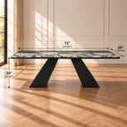 Blossom Inlay Dining Table – Handcrafted 6 Seater Bone Inlay Dining Table