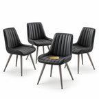 Round Dining Table Set for 4, Kitchen Table with 4 Upholstered Chairs