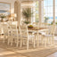 Solid Wood Dining Table Set with 8 Upholstered Chairs (1 Table+8 Chairs