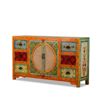 Gulnaar Solid Wood Sideboard with Cane Doors and Floral Drawers