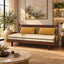 Cane-Style Day Bed with Cushioned Backrest for Indian Homes