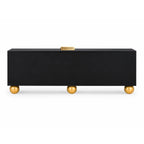 Mother of Pearl Inlay Black 4-Door TV Unit Media Cabinet