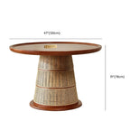 Pavitra Baithak Rattan Dining Table with 4 Chairs – Handcrafted 4 Seater Wooden Dining Set