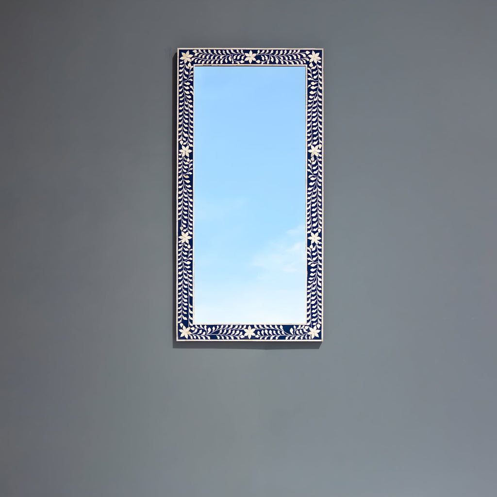 Zarika Floral Bone Inlay Wall Mirror