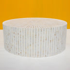 Rangili Round White Bone Inly Coffee Table