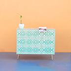 Rajwadi Bone Inlay Chest of 6 Drawers