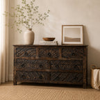 Meerabagh Hand Carved Chest of 7 Drawers