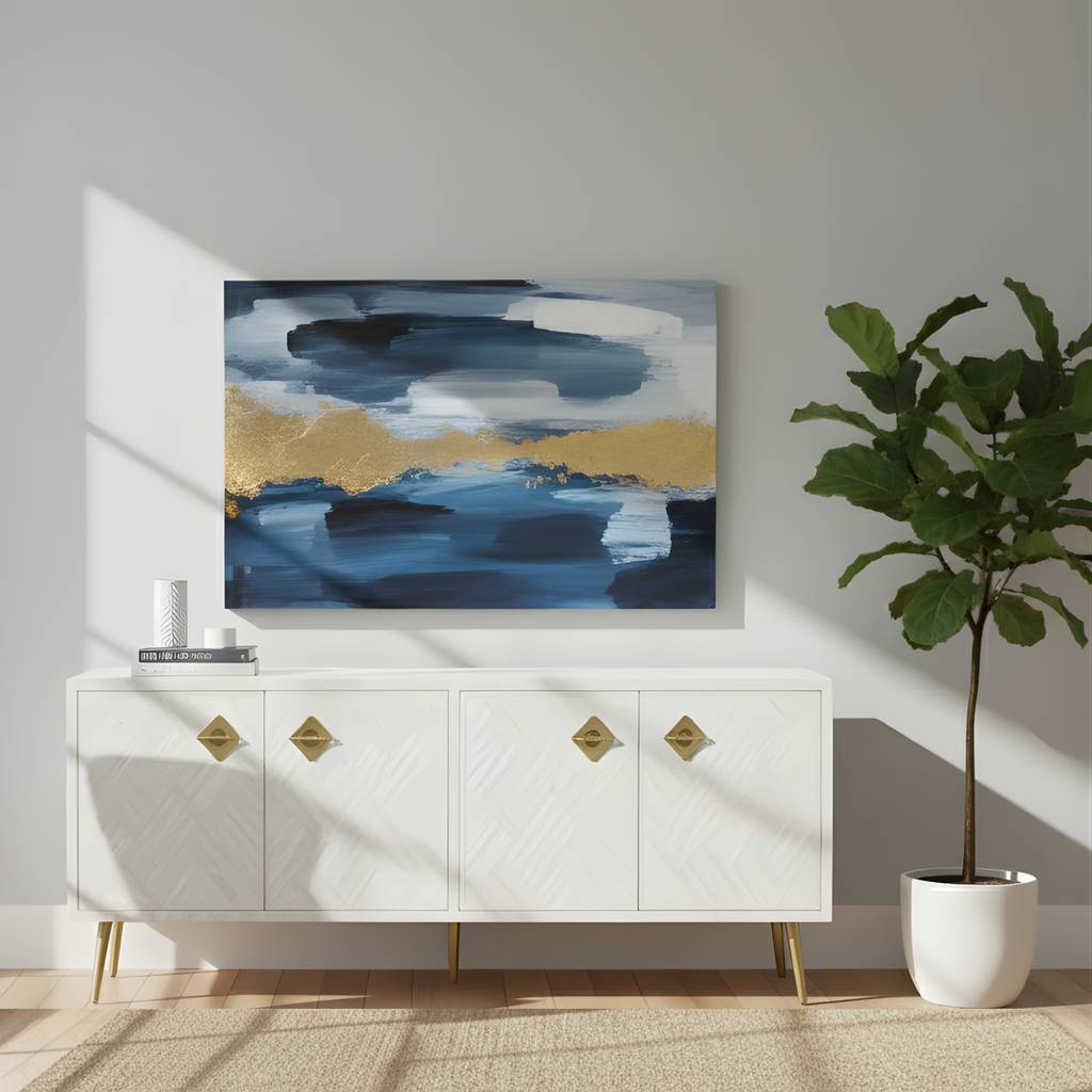 Virāsat Bone Inlay Storage White Media Unit / Sideboard ( Optical Design )