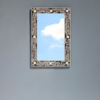 Mehrang Bone Inlay Floral Wall Mirror