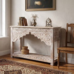 Rajwada Handmade White Wash Console Table