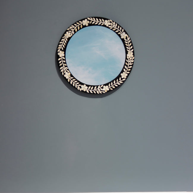 Noorani Round Floral Mirror Bone Inlay Main Image