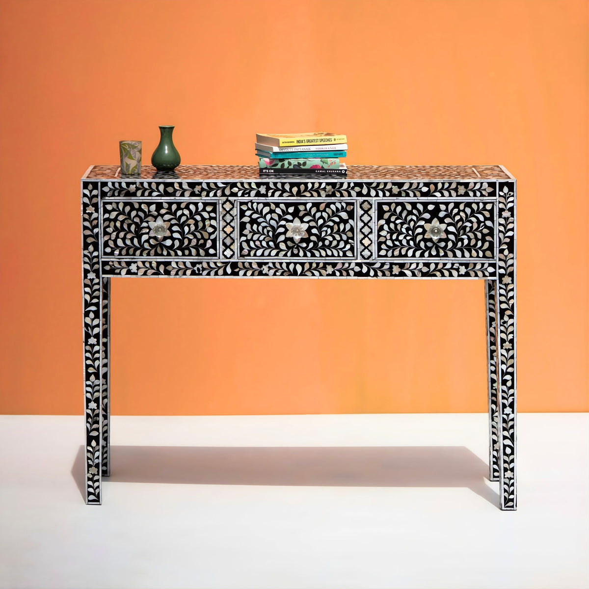 Rajvansh Mother of Pearl Inlay Console Table