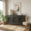 Haveli Wooden Hand Carved 3-Door Jali Cabinet / Sideboard