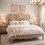 Parampara Hand Carved Solid Mango Wood Floral Bed for Bedroom