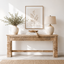 Sand Washed Mango Natural Finish Hand-Carved Console Table