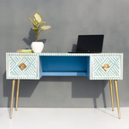 Jodhana Bone Inlay Sky Blue Console Table / Home - Office Study Desk