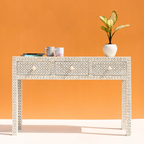 Magdheera Bone Inlay 3 Drawers Console Table