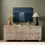 Rajmira Lyovy Carved Mango Wood Sideboard