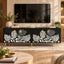Mother of Pearl Inlay Black TV Unit – 4 Door Media Cabinet