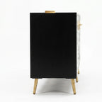 Mother of Pearl Inlay Black TV Unit – 4 Door Media Cabinet