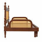 Cane-Style Day Bed with Cushioned Backrest for Indian Homes