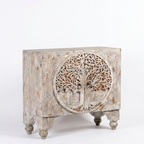 Mughalika White Washed Mango Wood Cabinet